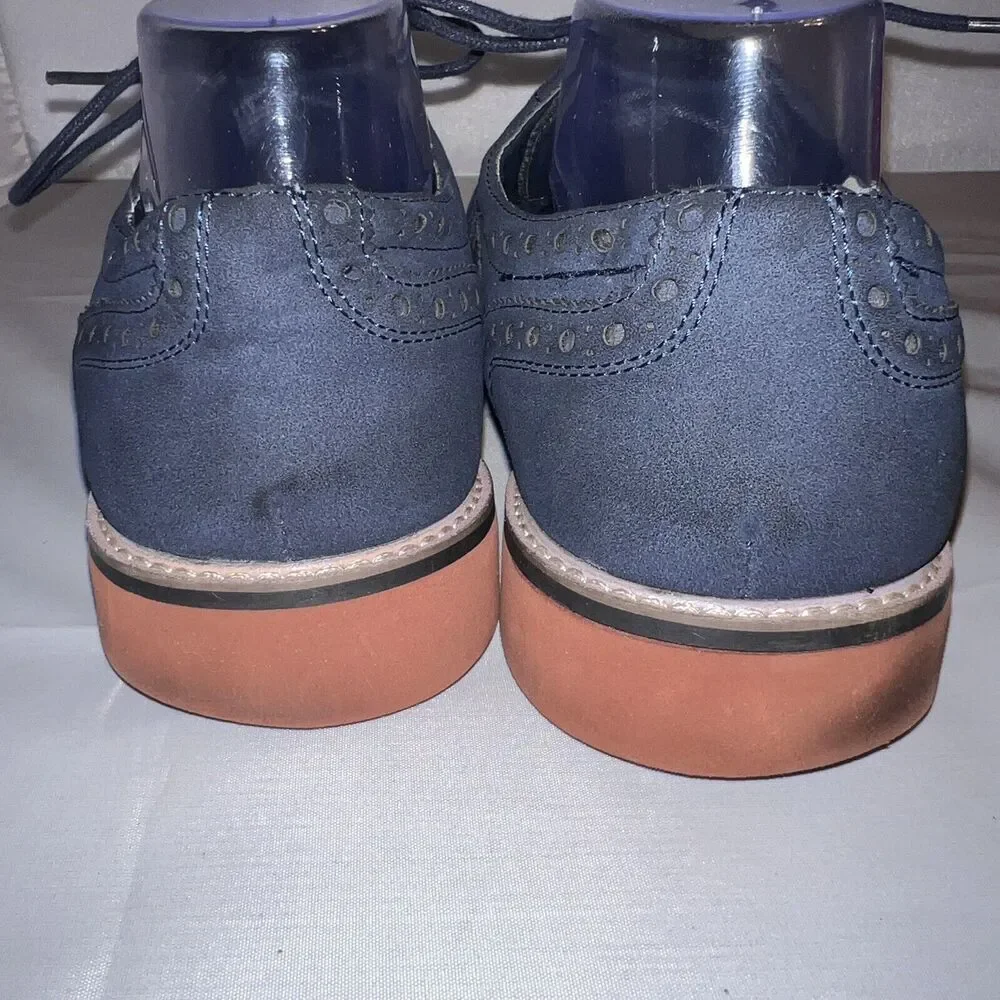 Madden M-Edward Navy Blue Mens‎ Oxford Sz 7.5M Lace Up Shoes